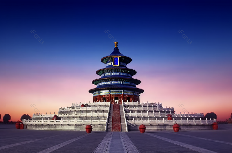 北京天坛夜景宏伟的古典人造建筑台阶无人的广场图像摄影,高清,摄影图,摄影图片,图片大全,摄影图免费下载